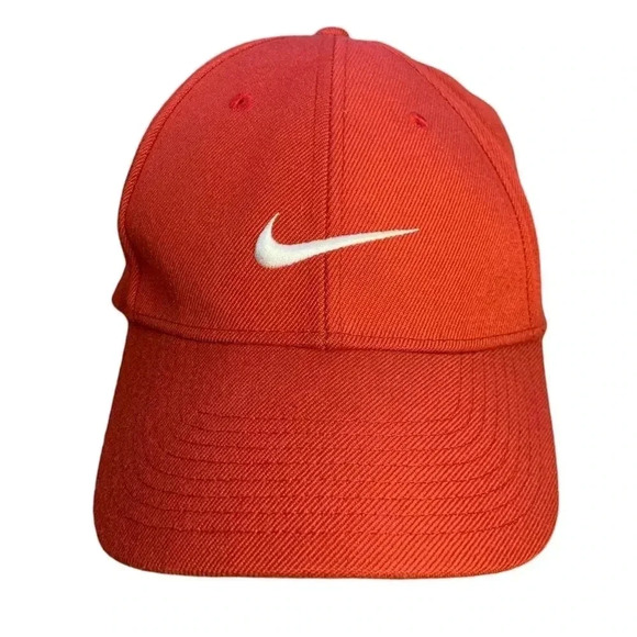 Nike Other - Classic Nike Red and White Embroidered Swoosh Adjustable Strapback Hat/Cap.